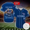 NFL Tennessee Titans Custom Name Number Navy Blue Baseball Jersey