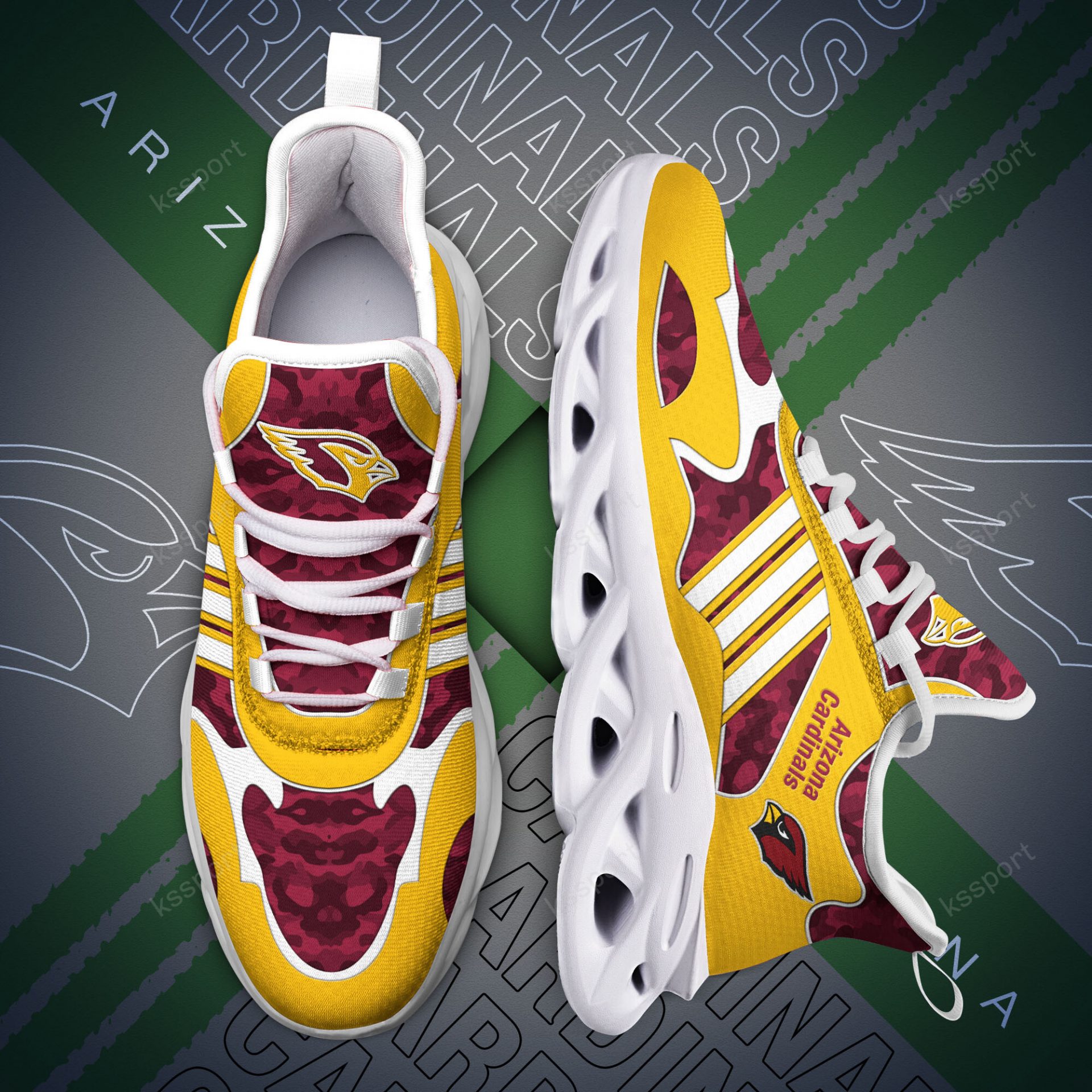 NFL Arizona Cardinals Yellow Red Max Soul Shoes
