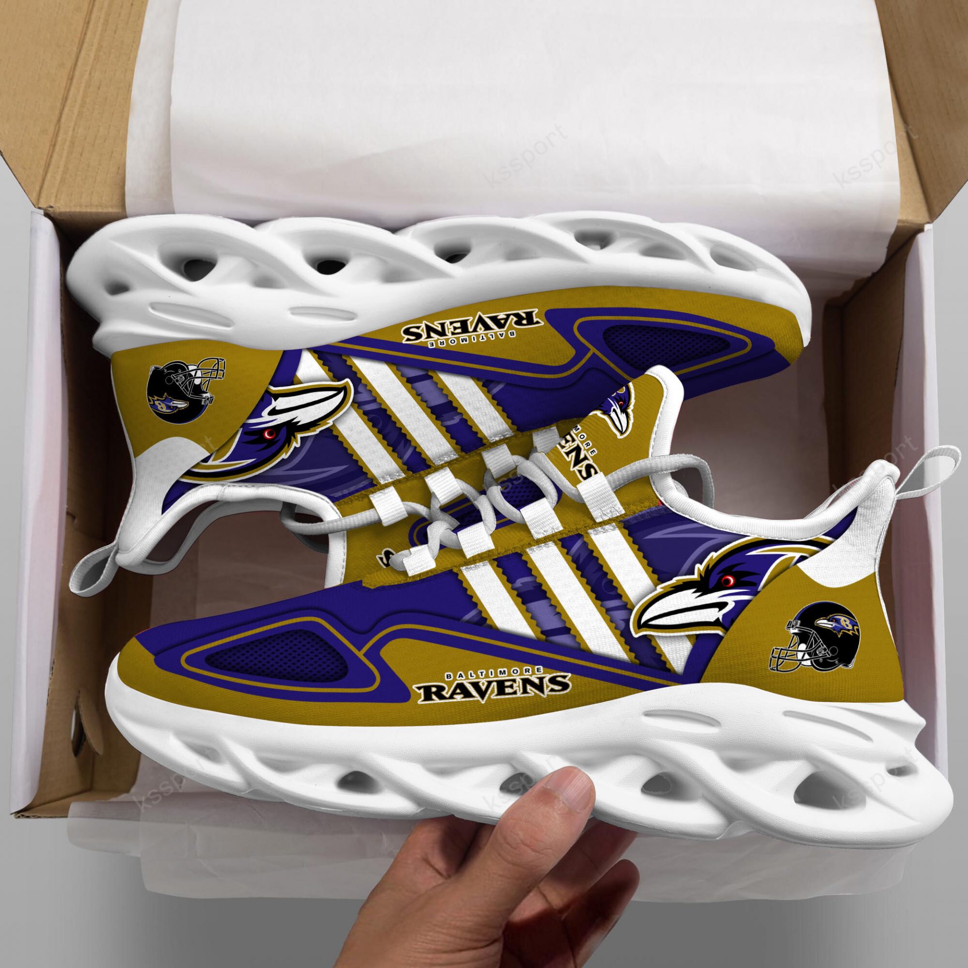 NFL Baltimore Ravens Purple Gold Max Soul Shoes V3