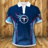 NFL Tennessee Titans Navy Blue Red Polo Shirt V3