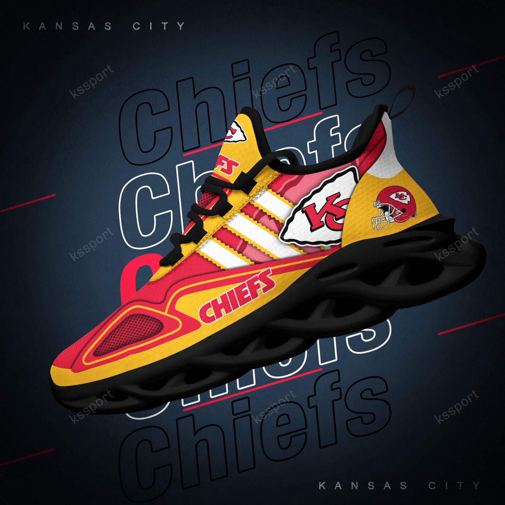 NFL Kansas City Chiefs Gold Red Max Soul Shoes NFL Kansas City Chiefs Gold Red Max Soul Shoes