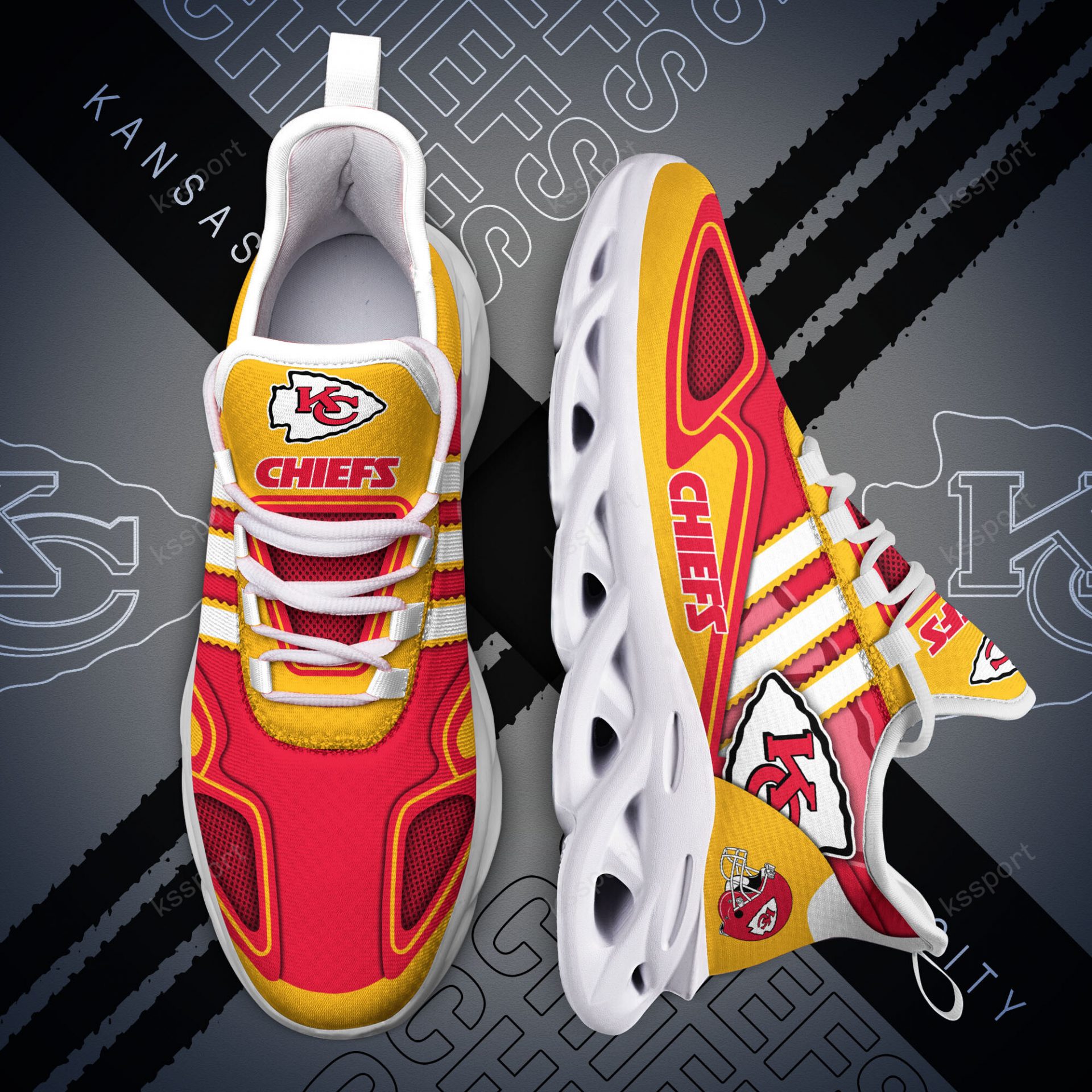 NFL Kansas City Chiefs Gold Red Max Soul Shoes NFL Kansas City Chiefs Gold Red Max Soul Shoes