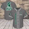 NCAA Michigan State Spartans Custom Name Gray Baseball Jersey