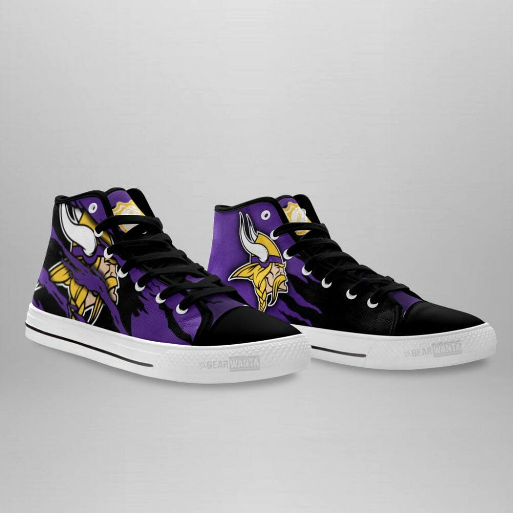 NFL Minnesota Vikings Purple Scratch Logo High Top Shoes
