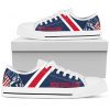 NFL New England Patriots Blue Red White Stripes Low Top Shoes