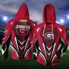 NCAA Georgia Bulldogs Custom Name Red Pullover Hoodie