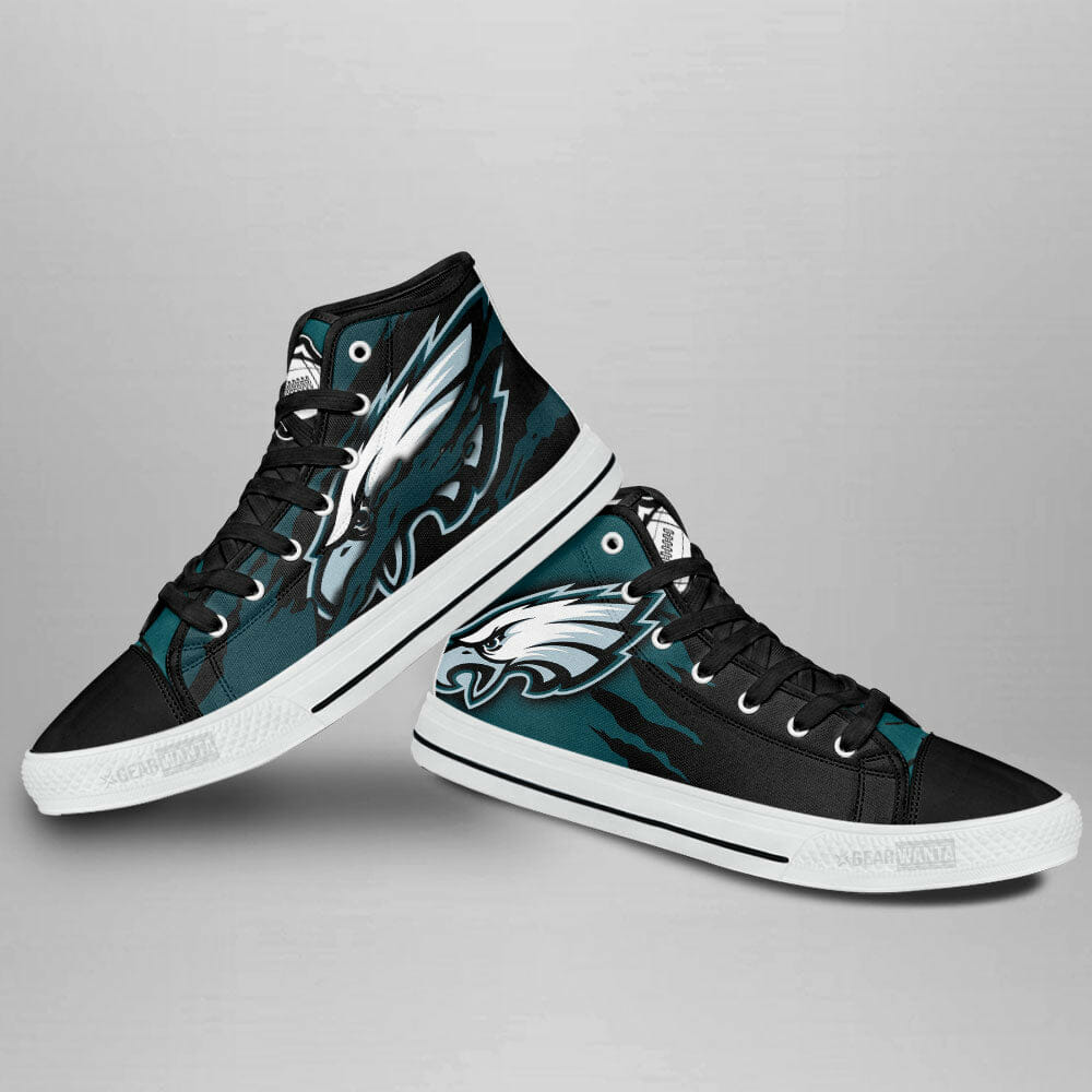 NFL Philadelphia Eagles Green Black High Top Shoes NFL Philadelphia Eagles Green Black High Top Shoes