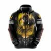 NFL Washington Commanders Black Hades Yellow Fire Zip Up Hoodie