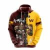 NFL Washington Commanders Brown Yellow Fashion Zip Up Hoodie