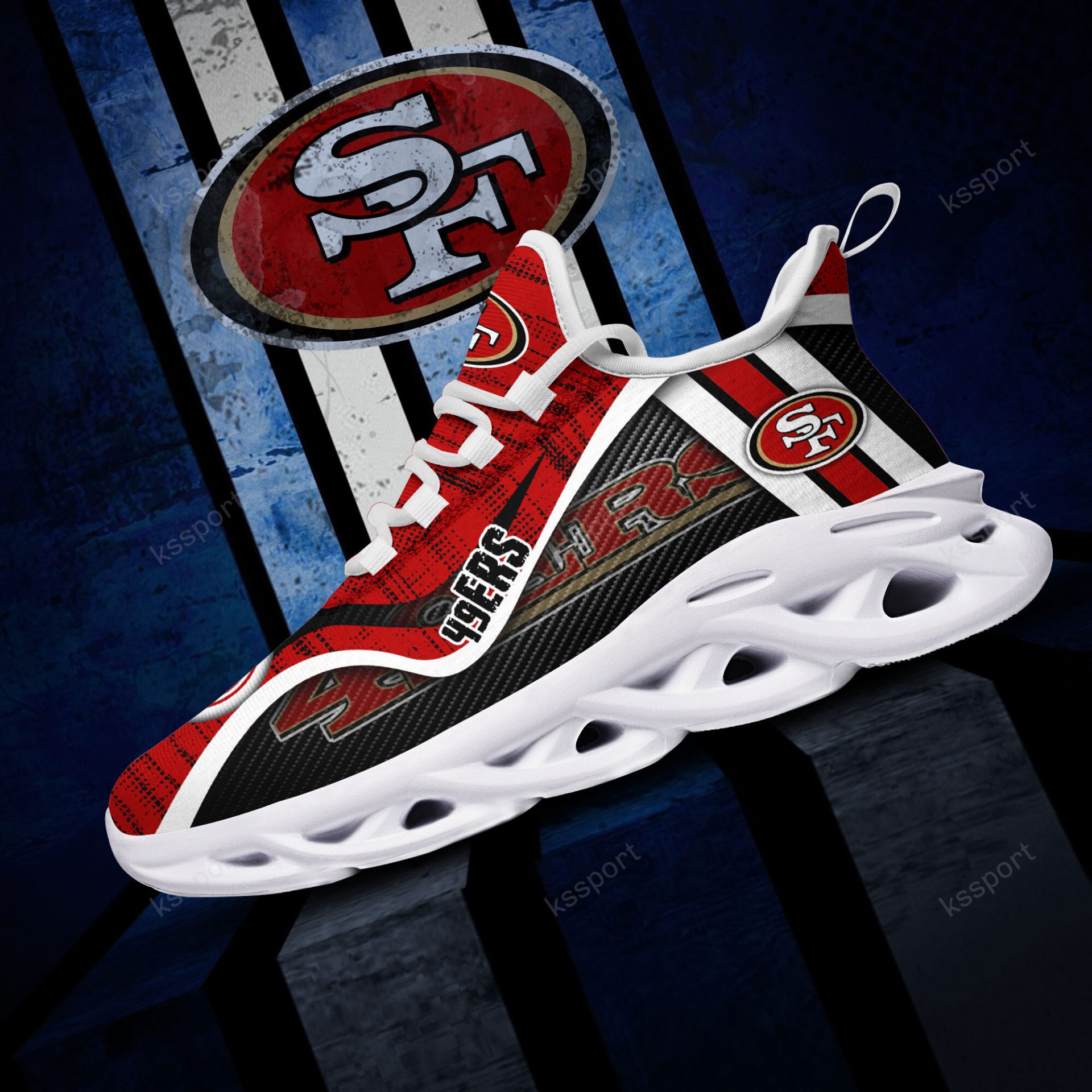 NFL San Francisco 49ers Red Logo Sneakers Max Soul Shoes NFL San Francisco 49ers Red Logo Sneakers Max Soul Shoes