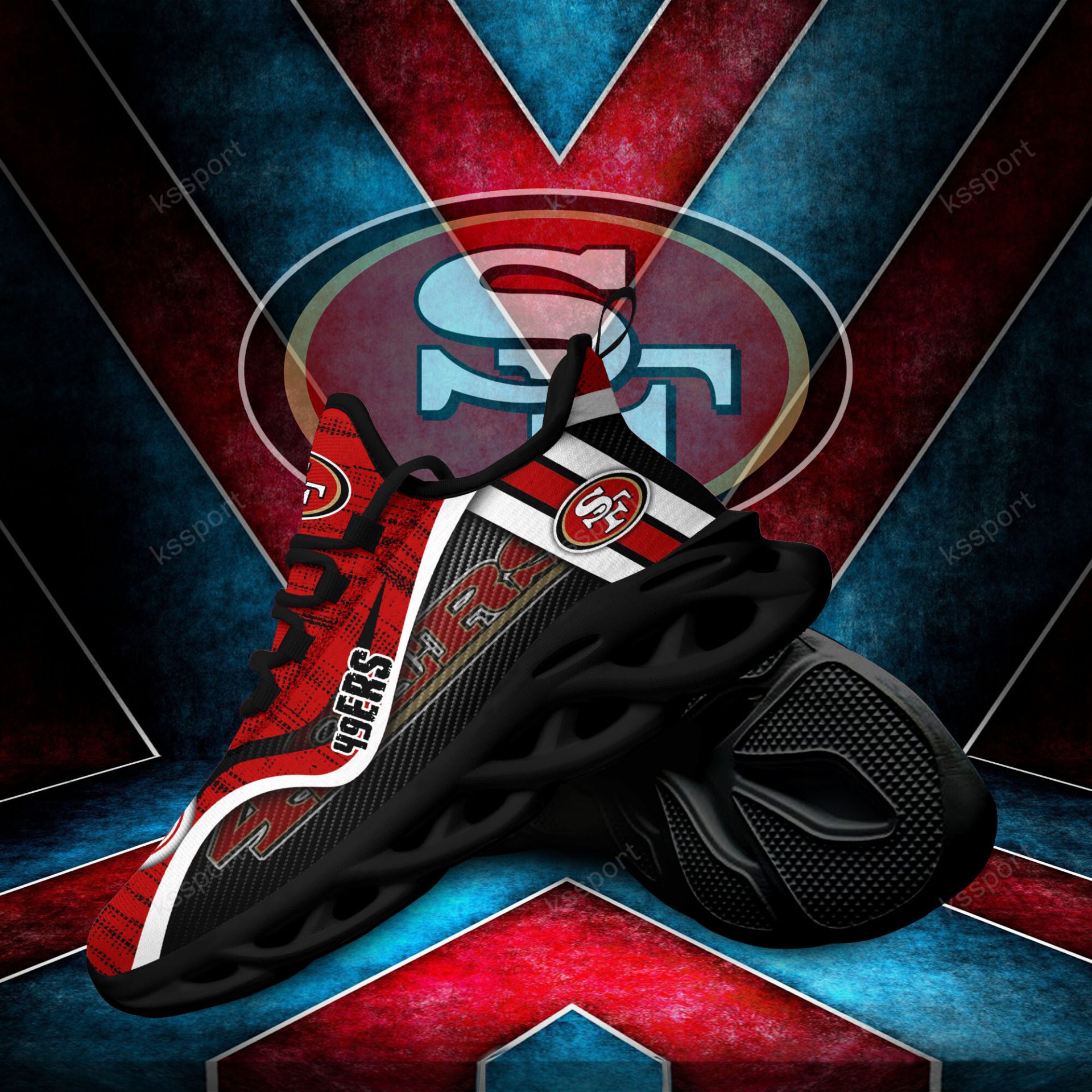 NFL San Francisco 49ers Red Logo Sneakers Max Soul Shoes NFL San Francisco 49ers Red Logo Sneakers Max Soul Shoes