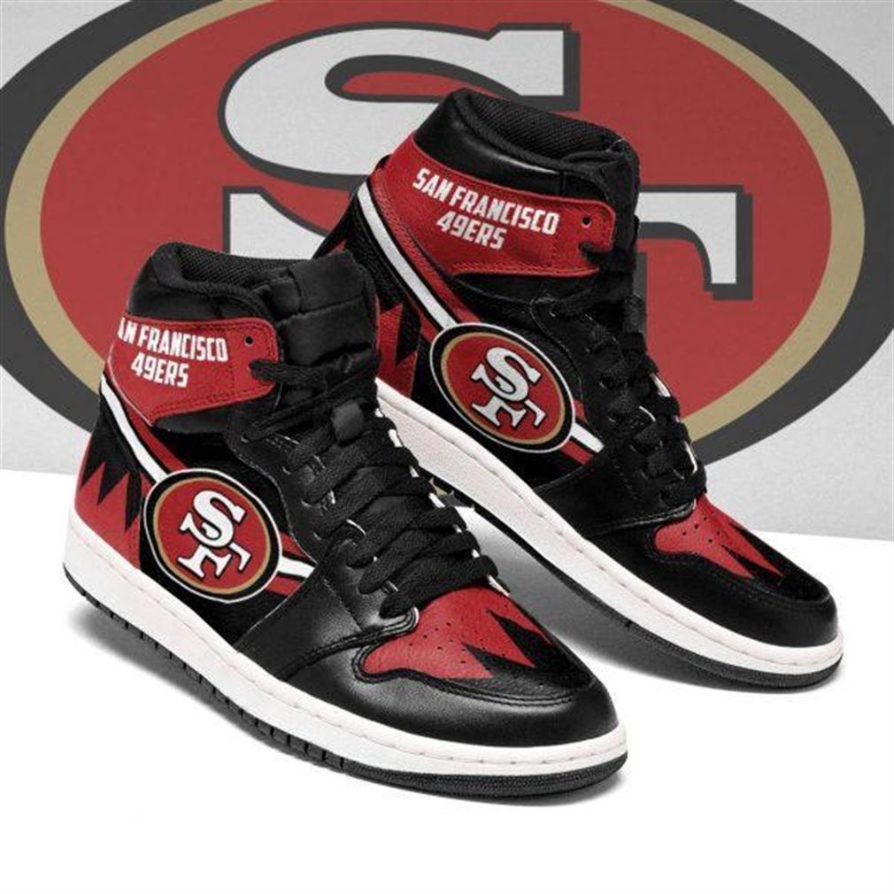 NFL San Francisco 49ers Red Black Air Jordan 1 High Sneakers NFL San Francisco 49ers Red Black Air Jordan 1 High Sneakers