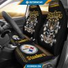 NFL Pittsburgh Steelers Horror Skull Black Car Seat Covers