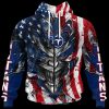 NFL Tennessee Titans Custom Name America Flag Zip Up Hoodie