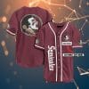 NCAA Florida State Seminoles Custom Name Garnet Baseball Jersey
