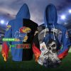 NCAA Kansas Jayhawks Custom Name Skull Blue Zip Up Hoodie