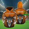 NCAA Texas Longhorns Custom Name Orange Grey Pullover Hoodie