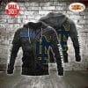 NCAA Notre Dame Fighting Irish Grey Black Zip Up Hoodie