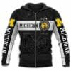NCAA Michigan Wolverines Black White Zip Up Hoodie