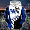 NCAA Kentucky Wildcats Snoopy White Blue Zip Up Hoodie