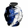 NCAA Kentucky Wildcats White Black Zip Up Hoodie