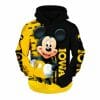 NCAA Iowa Hawkeyes Black Gold Mickey Pullover Hoodie