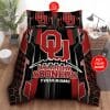 NCAA Oklahoma Sooners Custom Name Black Crimson Bedding Set