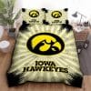 NCAA Iowa Hawkeyes Light Gold Black Bedding Set