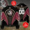 NCAA Florida State Seminoles Custom Name Number Black Garnet Bomber Jacket