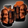 NCAA Auburn Tigers Orange Skull Black Pullover Hoodie
