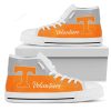 NCAA Tennessee Volunteers Orange Grey High Top Shoes
