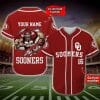NCAA Oklahoma Sooners Custom Name Number Player Scratch Crimson Baseball Jersey