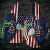 NCAA Auburn Tigers Custom Name American Flag Zip Up Hoodie