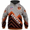 NFL Cincinnati Bengals Grey Orange Pullover Hoodie