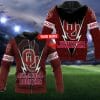 NCAA Oklahoma Sooners Custom Name Crimson Zip Up Hoodie