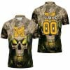 NCAA Michigan Wolverines Custom Name Number Skull Polo Shirt