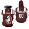 NCAA Florida State Seminoles Custom Name Number Garnet White Pullover Hoodie