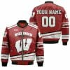 NCAA Wisconsin Badgers Custom Name Number Red White Bomber Jacket