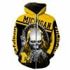 NCAA Michigan Wolverines Maize Black Skull Zip Up Hoodie