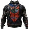 NCAA Florida Gators Custom Name Number Warrior Zip Up Hoodie