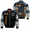 NCAA Auburn Tigers Custom Name Black Blue Bomber Jacket