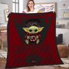 NCAA South Carolina Gamecocks Custom Name Baby Yoda Quilt Blanket