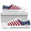 NCAA Pittsburgh Panthers Custom Name American Flag Low Top Shoes