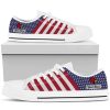 NCAA Louisville Cardinals Custom Name American Flag Low Top Shoes