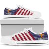 NCAA Tennessee Volunteers Custom Name American Flag Low Top Shoes