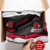 NCAA Louisville Cardinals Custom Name Black Red Air Jordan 13 Shoes