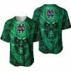 NCAA Notre Dame Fighting Irish Green Skull Baseball Jersey