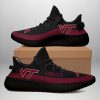 NCAA Virginia Tech Hokies Black Maroon Yeezy Boost Sneakers