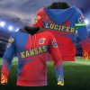 NCAA Kansas Jayhawks Custom Name Blue Red Pullover Hoodie