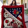 NCAA Louisville Cardinals American Flag Quilt Blanket